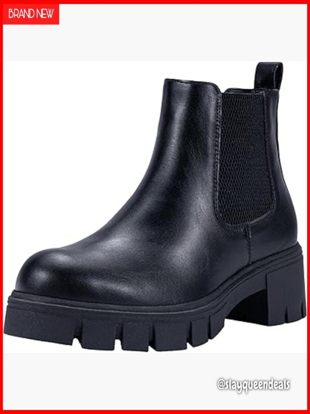 Platform Chelsea Ankle Boots Lug Sole Elastic Slip On Booties Women's Shoes